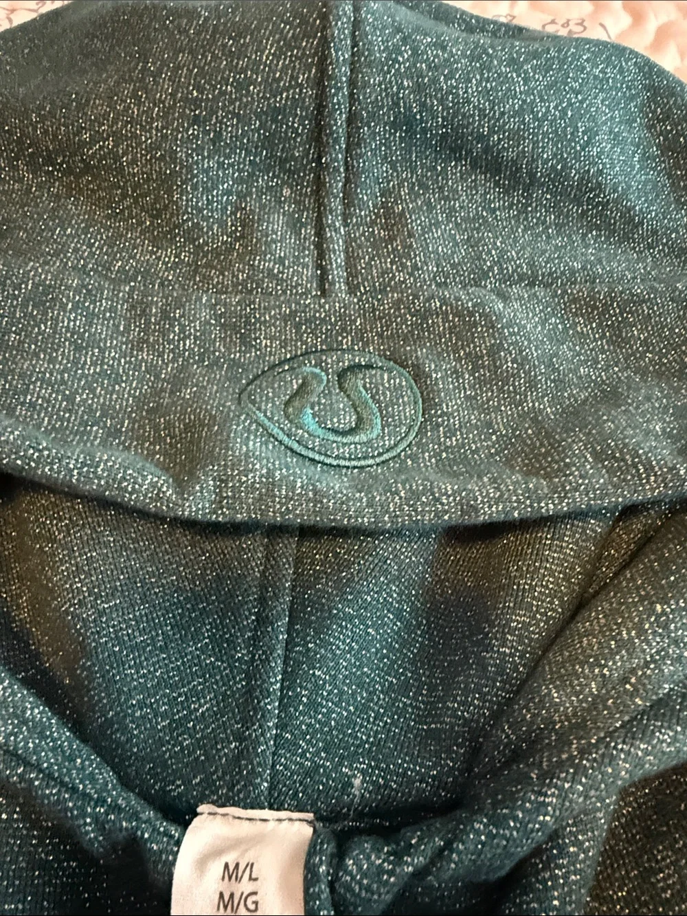 Lululemon Teal Sparkle Scuba Half-Zip Hooded Sweatshirt NWOT
